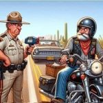 An Arizona Highway Patrol officer stops a Harley rider!