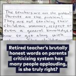 Retired teacher’s honest words to parents go viral